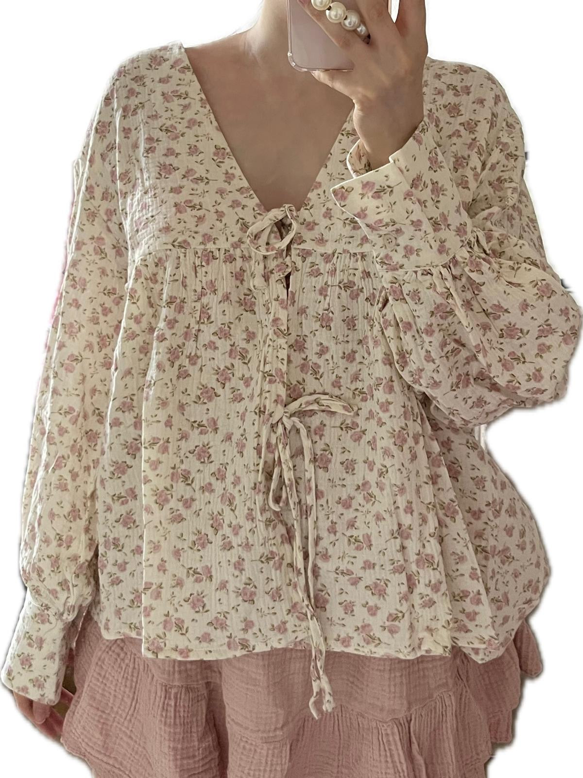 Musselin Oversize Bluse Rosiii