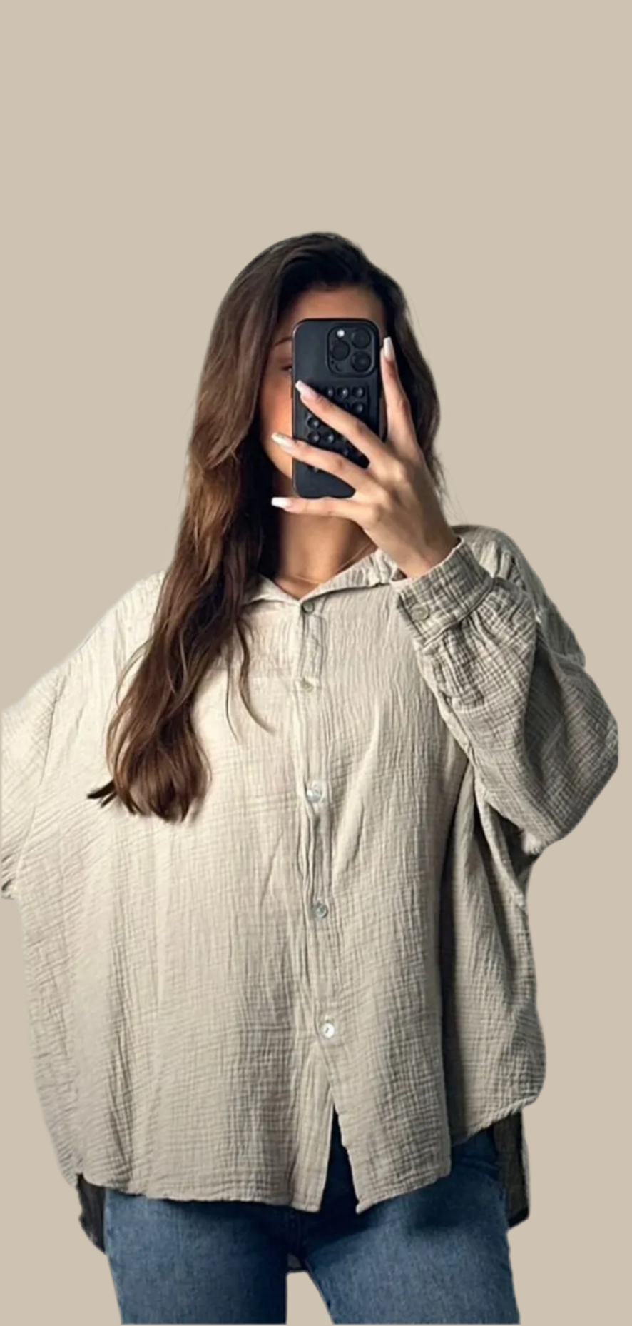 Musselinbluse Oversize