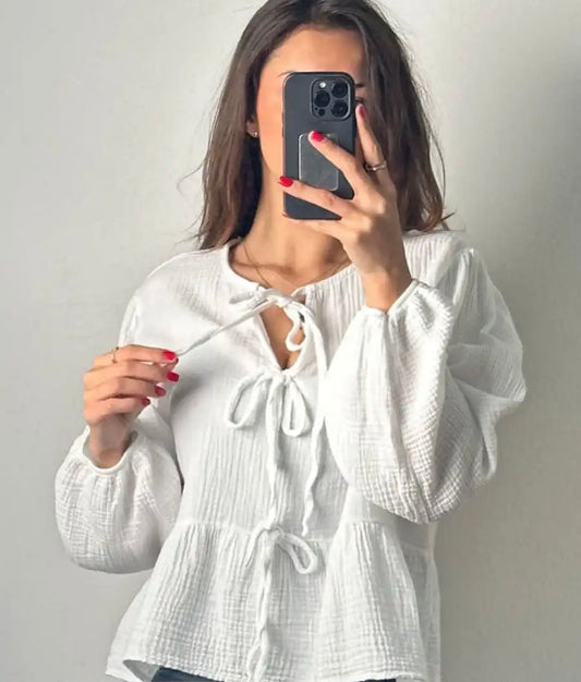 Musselin Bluse Schleifi