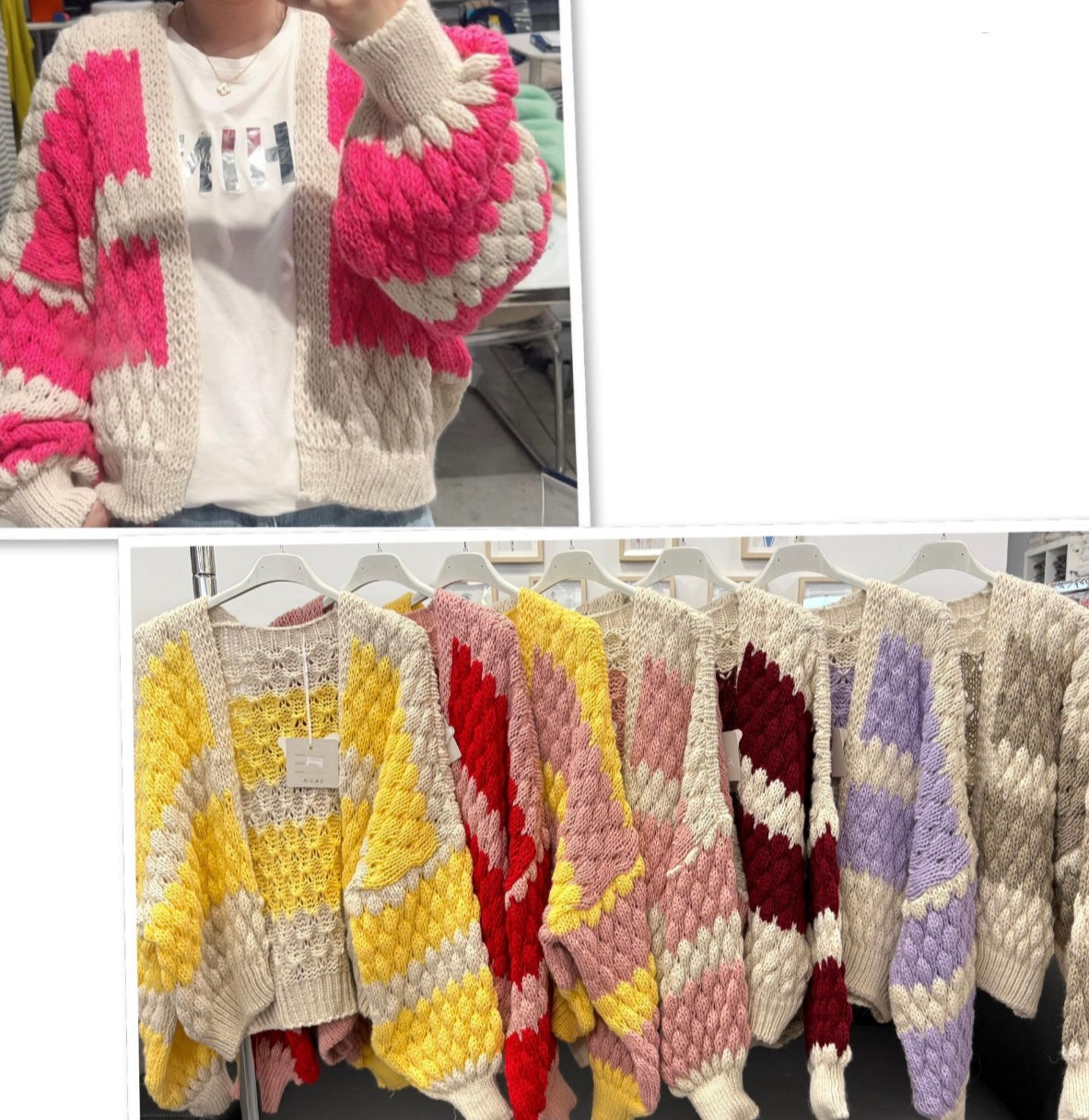 Offener Bubble Cardigan