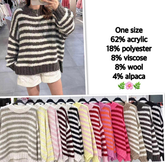 Boucle Pullover Stripes
