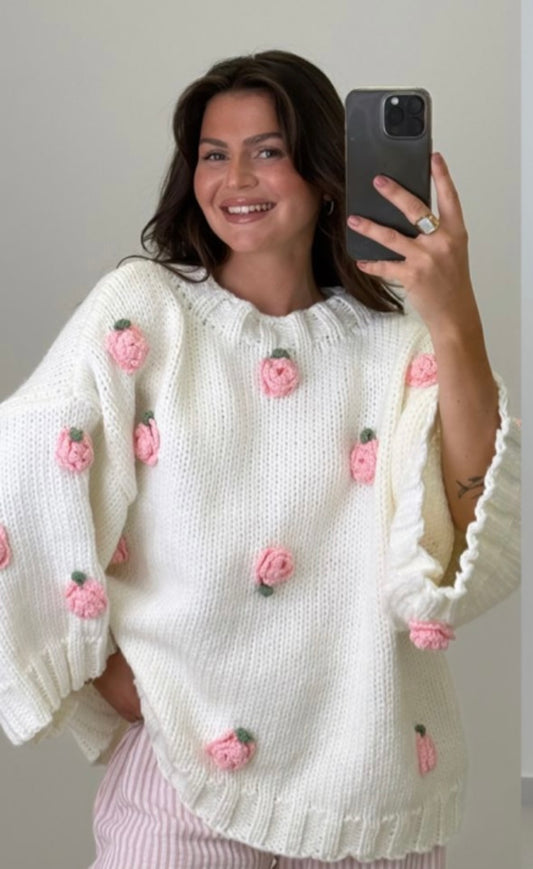 Oversize Pullover Handmade Rosé