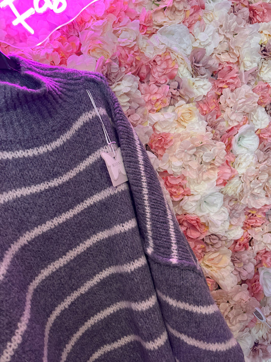 Oversize Kuschelpullover Stripes